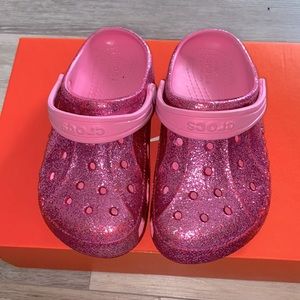 Girls Crocs Hot Pink Glitter Size 2